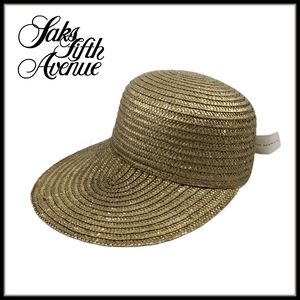 VINTAGE Saks Gold Straw Sun Hat